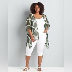 Lane Bryant‎ Elbow-Sleeve Chiffon Sheer Overpiece NWT OS